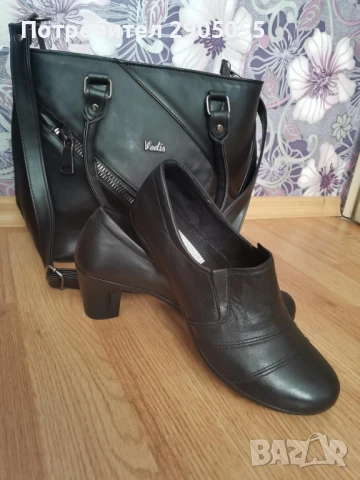 Дамски обувки на ток от естествена кожа , снимка 2 - Дамски обувки на ток - 50589521