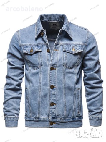 Мъжко стилно дънково яке, 5цвята, снимка 7 - Якета - 41898991