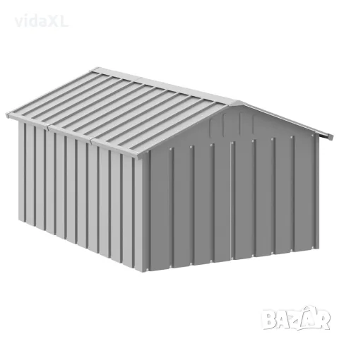 vidaXL Кучешка къща сива 116,5x153x81,5 см поцинкована стомана, снимка 7 - За кучета - 56146340