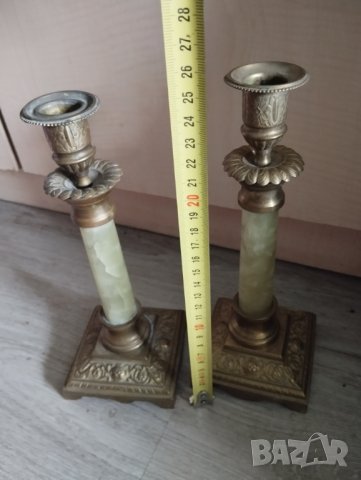 два барокови свещници -комплект, снимка 2 - Антикварни и старинни предмети - 41344026