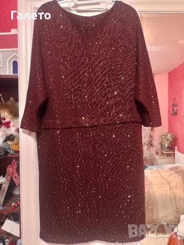 Красива бордо рокля , снимка 11 - Рокли - 50660659