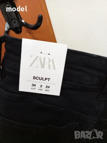 Дънки ZARA  нови с етикет 34 номер Черни , снимка 2 - Дънки - 50498348