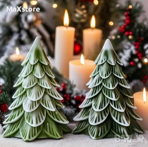 3D Грамадна елха Силиконов молд форма за свещи гипс сапун смола 
