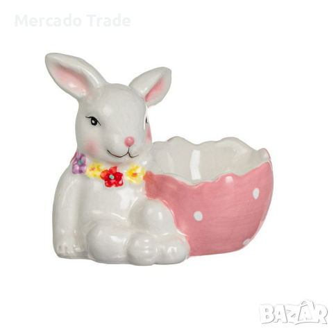 Поставка за великденско яйце Mercado Trade, Зайче с купа, Розов