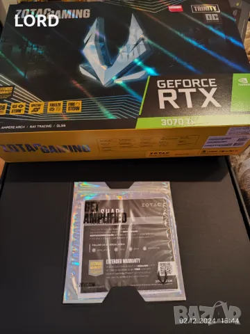 Видеокарта Zotac GeForce RTX 3070 Ti 8GB Trinity Gaming OC - Перфектна!, снимка 6 - Видеокарти - 49139587