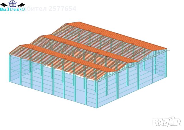 ЛИЗИНГ - Халета, Хале, Магазини, Магазин, Складове 576м2-24м х 24м х 6, снимка 3 - Строителни материали - 44157690