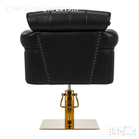 Фризьорски стол Gabbiano Berlin - черно с златиста основа, снимка 4 - Фризьорски столове - 44761690