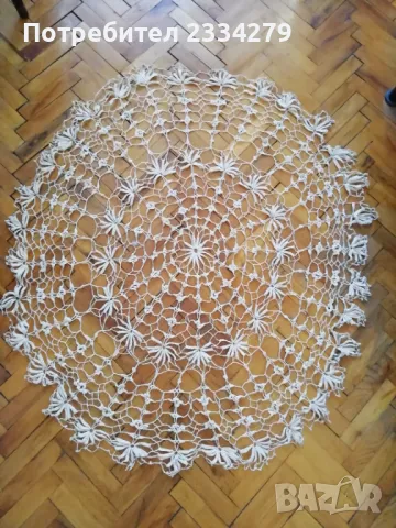Кокривки за маси,  плетени ръчно и кадифена, 135х135см., снимка 8 - Антикварни и старинни предмети - 47770530