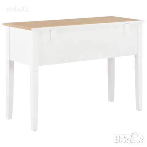 vidaXL Писалище, бяло, 109,5x45x77,5 см, дърво, снимка 3 - Бюра - 56146506