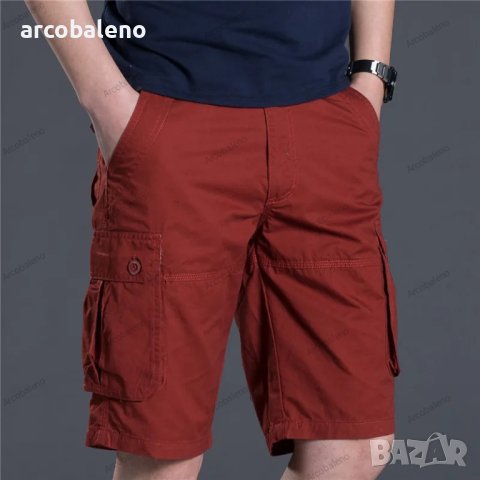 Мъжки къси свободни прави ежедневни панталони с много джобове, 4цвята, снимка 8 - Къси панталони - 40852563