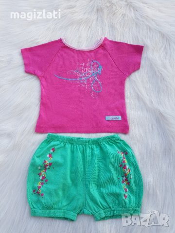 Блузка и къси панталонки 9-12 месеца, снимка 2 - Комплекти за бебе - 33956679