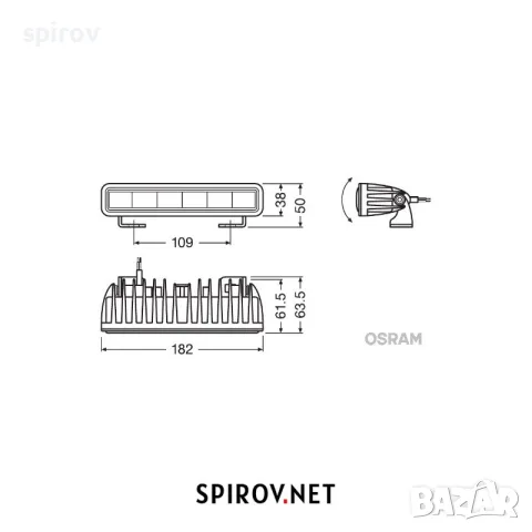 LED бар OSRAM LEDriving LIGHTBAR SX180-SP 12/24V 1300lm 6000K, снимка 5 - Части - 55701969