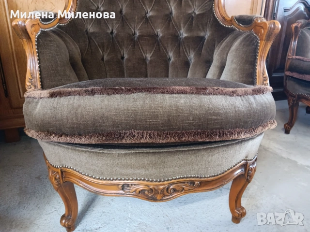 Комплект фотьойли Луи XV , снимка 10 - Дивани и мека мебел - 53473080