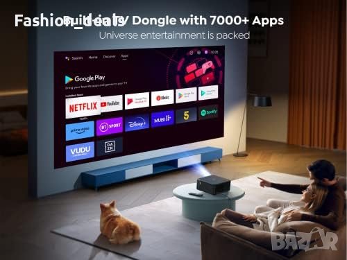 Нов проектор за домашни филми с 7000+ приложения Телевизионен ключ, снимка 5 - Плейъри, домашно кино, прожектори - 41769819