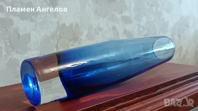 Стъклена ваза-кобалтово-синьо. , снимка 6 - Декорация за дома - 50154697