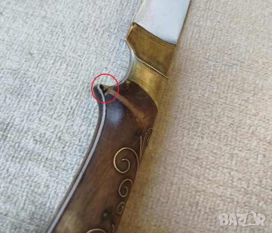 ПРОДАВАМ СТАР МАЙСТОРСКИ ЛОВЕН НОЖ С КАНИЯ - ВМЗ СОПОТ, снимка 8 - Ножове - 51583421
