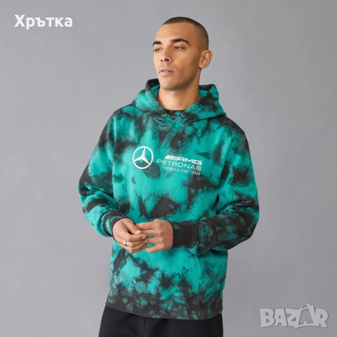 Mercedes AMG F1 Tie Dye Hoodie - Оригинален суитшърт р-р XL, снимка 3 - Суичъри - 52938898