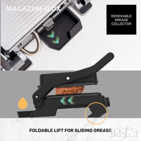 🥩🔥 Контактен грил Taurus Grill&Co – вкусът на ресторанта у дома! , снимка 6 - Скари - 51524940