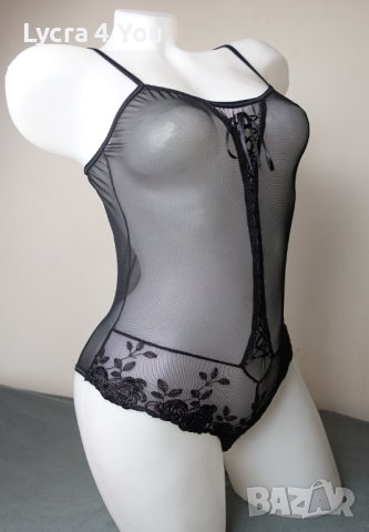 S черно тюлено боди прашка с бродерия произведено в БГ, снимка 3 - Бельо - 40443174