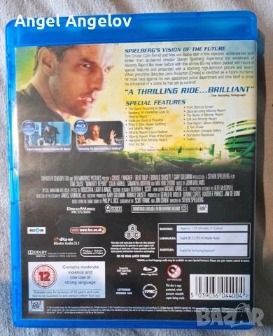 Minority Report Blu-ray (2010) Tom Cruise, Spielberg , снимка 2 - Blu-Ray филми - 53739763