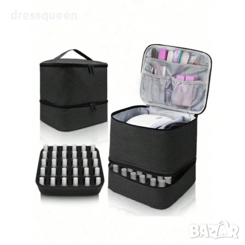 4650 Професионална чанта за маникюр на две нива – за 30 лака, с подвижен разделител от пяна и органа, снимка 2 - Други стоки за дома - 53654753