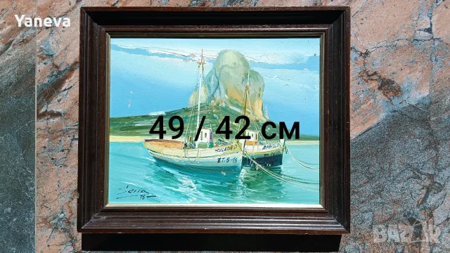 Стара картина от 78 г . , маслени бои върху платно в рамка. , снимка 4 - Картини - 56216422