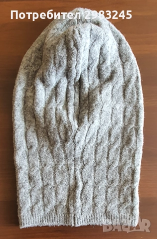 Зимна сива шапка балаклава , снимка 2 - Шапки - 52327239
