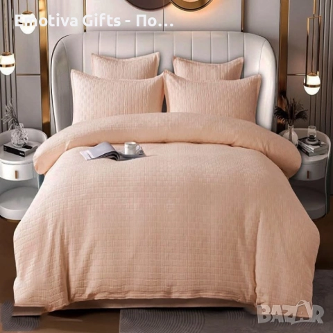 Луксозен комплект с драперия от 100% памук  1 бр. долен чаршаф с размери 230х250 см.  , снимка 3 - Спално бельо - 52870096