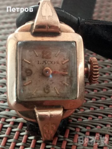 Продавам стар,ръчен, дамски часовник LACO.Златно покритие-40М.Механичен.Лимитирана серия .Работещ., снимка 4 - Колекции - 39641246