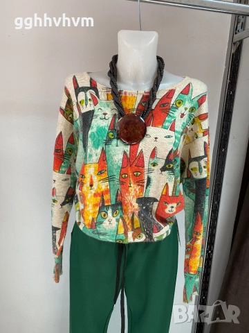 Блуза с котенца 2х/3хл, снимка 7 - Блузи с дълъг ръкав и пуловери - 52926992