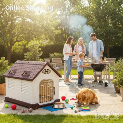 Външна водоустойчива пластмасова къща за кучета, котки и други домашни любимци, снимка 2 - За кучета - 52728003