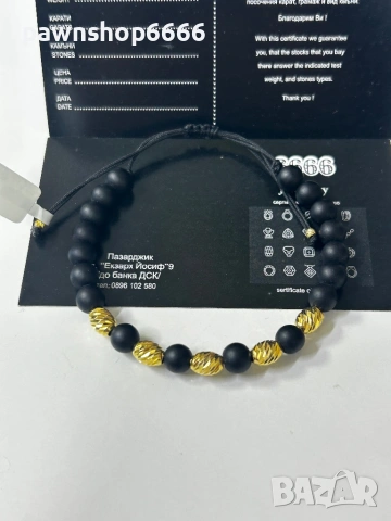 Гривна със златни елементи 14К / Златна гривна 14К, снимка 2 - Гривни - 53797837