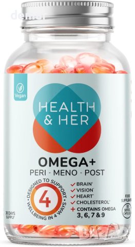 Мултинутриентна подкрепа и веган Omega+ при перименопауза за жени, снимка 5 - Хранителни добавки - 42020356