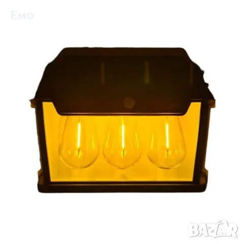 Стенна лампа с 1,2  или 3 LED крушки, сензор за движение и фотоволтаичен панел за външна употреба, снимка 6 - Соларни лампи - 47820494