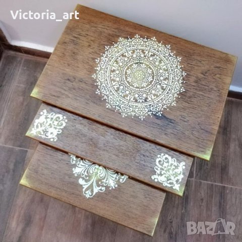 Дървени масички 3-ка, снимка 7 - Маси - 42127403