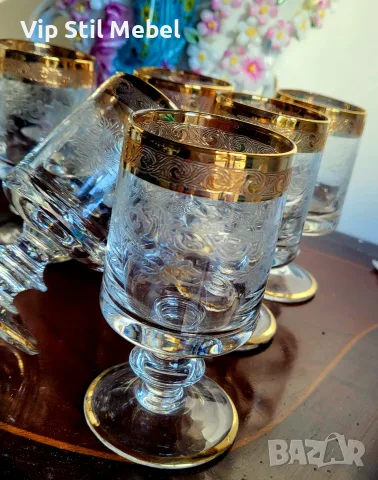 Италиански чаши за ракия Murano Medici , снимка 3 - Сервизи - 56208458