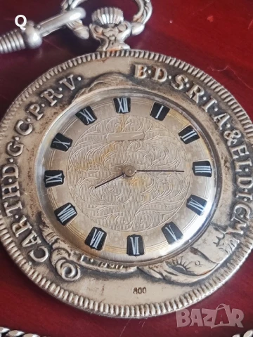 сребърен джобен Часовник , снимка 2 - Джобни - 50844274