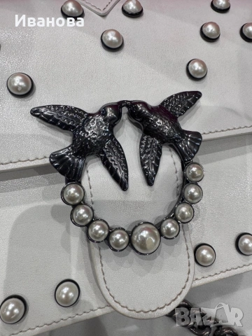 Дамска чанта PINKO с перли, снимка 3 - Чанти - 53416604