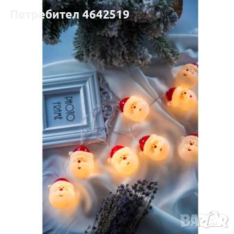 Коледна украса, LED лампички с Дядо Коледа, снимка 3 - Лед осветление - 52309513