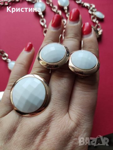 Марков сребърен комплект с позлата , снимка 10 - Бижутерийни комплекти - 39381629