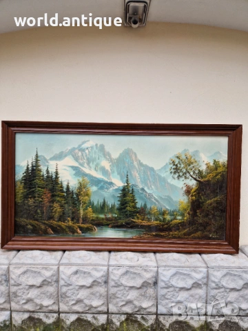 Страхотна огромна майсторска авторска картина масло върху платно , снимка 3 - Антикварни и старинни предмети - 53211074