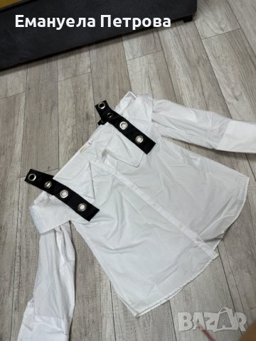 Дамска риза/ бяла/ с презрамки за акцент/ дълъг ръкав , снимка 5 - Ризи - 38978891