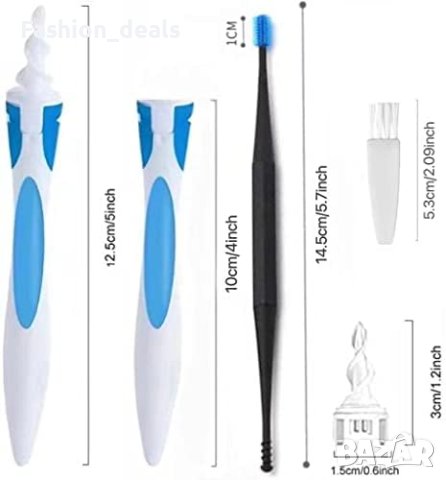 Нови 16 броя силиконови клечки за почистване на уши/Двойна въртяща се глава/Грижа/Възрастни Деца, снимка 2 - Други - 41360363