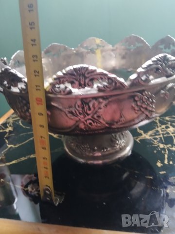 посребрена метална купа,фруктиера, снимка 4 - Други ценни предмети - 39044104