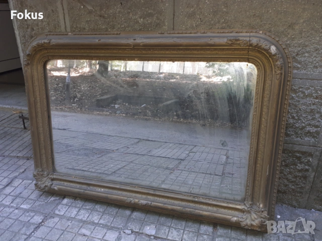 Старо голямо и масивно градско огледало с дъски барок, снимка 6 - Антикварни и старинни предмети - 53422977