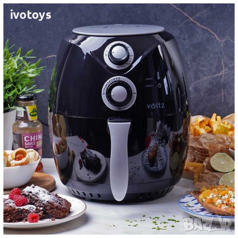 Фритюрник с горещ въздух Air Fryer Voltz/Rosberg V51980C, 1600W, 2.6 литра, 80°C~200°C, Таймер, снимка 2 - Фритюрници - 41919502