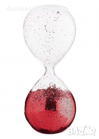 Стъклен Пясъчен часовник, 6x17 см, снимка 2 - Декорация за дома - 35833217