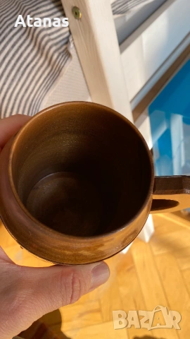 Антикварна дървена чаша с меден обков, снимка 3 - Други ценни предмети - 53846701