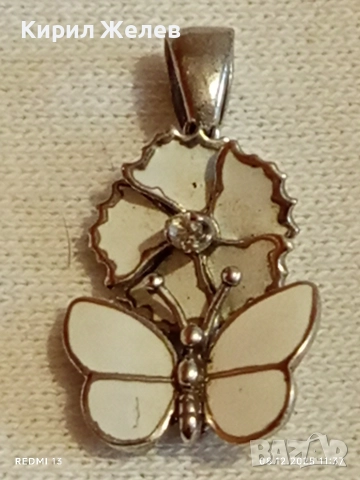 Емайлирано сребърно колие АРТ дизайнерско бижу 47039, снимка 6 - Колиета, медальони, синджири - 52687532