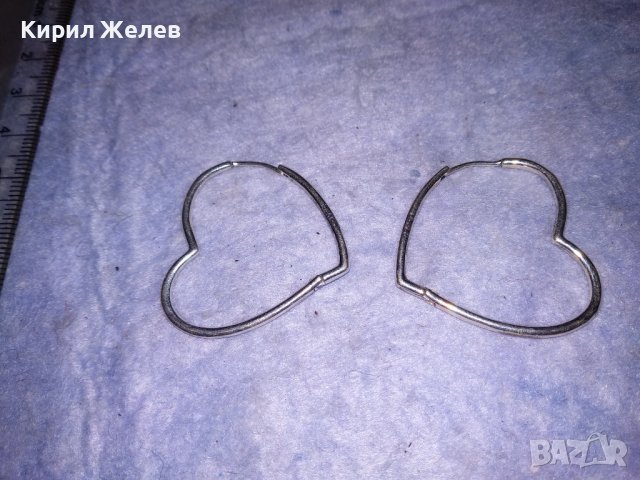 ШАРМАНТНИ СЪРЦЕВИДНИ ПОСРЕБРЕНИ АРТ ОБЕЦИ БЕЛ ЕПОК СТИЛ от БЛАГОРОДНА НЕРЪЖДАЕМА СТОМАНА 19810, снимка 8 - Обеци - 40499639